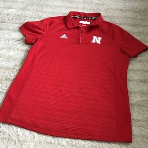 Adidas Women’s Golf Polo. Nebraska red. Size XL